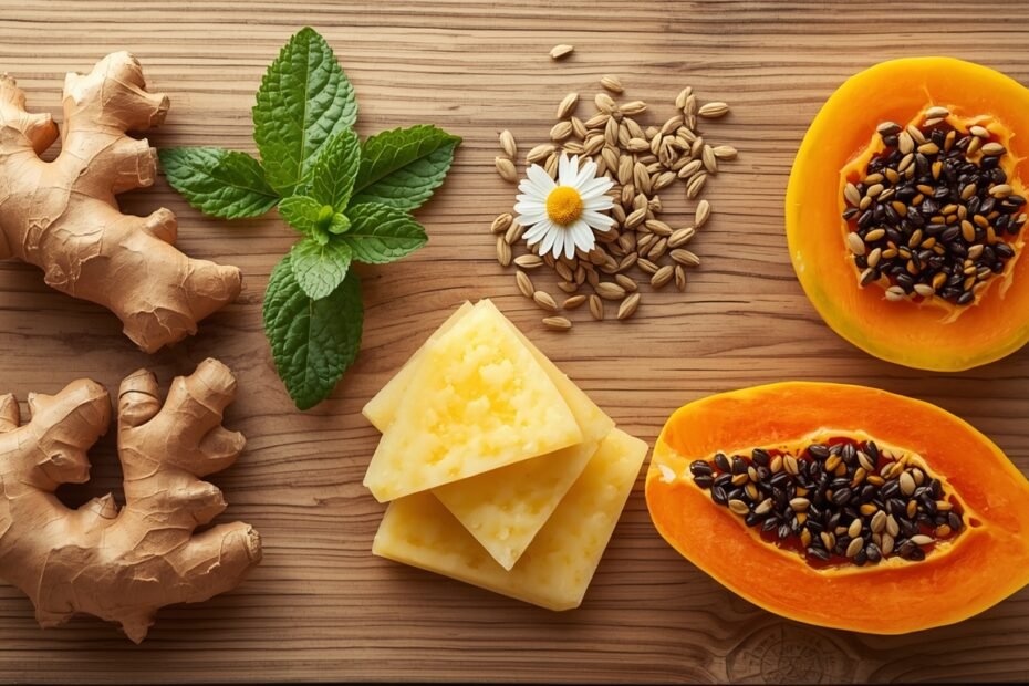 Traditional natural ingredients used for digestive wellness